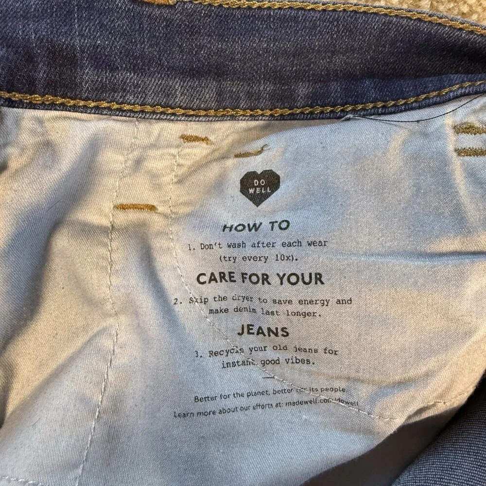 Madewell Roadtripper 10 Inch High Rise Skinny Jeans Womens Size 24 Blue F596 - Picture 6 of 14